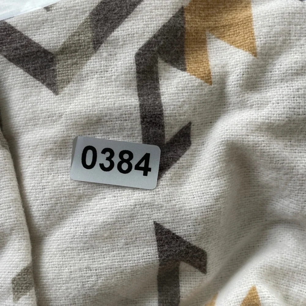 Pendleton Southwestern Geometric Cotton Fitted Sheet White Blue Red Twin